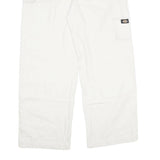 DICKIES Mens Jeans White Relaxed Loose Denim W33 L28 Workwear Zip