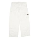 DICKIES Mens Jeans White Relaxed Loose Denim W33 L28 Workwear Zip