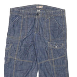 FADED GLORY Womens Blue Casual Denim Cargo Shorts XL W35 Stretch Cotton Blend