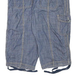 FADED GLORY Womens Blue Casual Denim Cargo Shorts XL W35 Stretch Cotton Blend