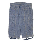 FADED GLORY Womens Blue Casual Denim Cargo Shorts XL W35 Stretch Cotton Blend