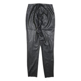 H&M Womens Black Slim Faux Leather Trousers W26 L28 Stylish Stretch Fit