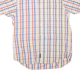 GANT Mens White & Red Check Cotton Blend Shirt M Short Sleeve Button Down Collar