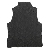 MICHAEL KORS Womens Black Quilted Jacket L Polyester Zip Sleeveless Classic Fit