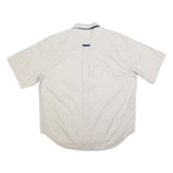 INFINITY BY CLASSIC Mens Beige Short Sleeve Shirt L Cotton Casual Summer Button