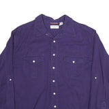 CONVINGTON Mens Purple Regular Fit Long Sleeve Cotton Shirt M Button Front