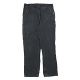 CARHARTT Mens Relaxed Black Cotton Blend Workwear Trousers W36 L34 Durable Fit