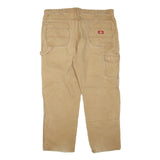 DICKIES Mens Jeans Beige Regular Straight Denim W42 L28 Workwear Cotton Blend
