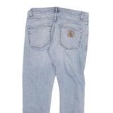 CARHARTT Mens Slim Light Blue Denim Jeans W33 L28 Zip Cotton Blend Classic Fit
