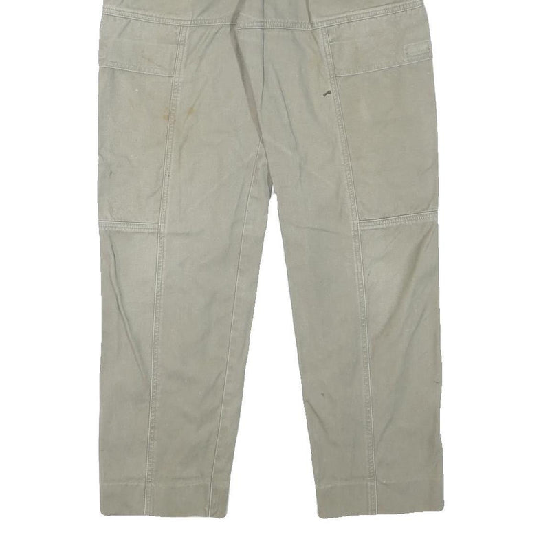 EL PASO Mens Cotton Blend Beige Regular Fit Trousers W28 L30 Casual Workwear Zip