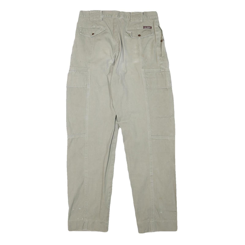 EL PASO Mens Cotton Blend Beige Regular Fit Trousers W28 L30 Casual Workwear Zip