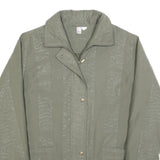 Womens Green Polyester Blend Jacket XL Plain Zip Closure Casual Lightweight