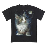 ROCK CHANG Mens Black Cat Graphic T-Shirt M Short Sleeve Crew Neck Cotton Blend