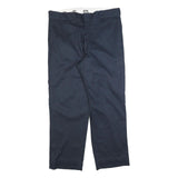 DICKIES Mens Cotton Blend Navy Relaxed Straight Trousers W38 L29 Workwear