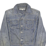 TOMMY HILFIGER Womens Blue Denim Cotton Jacket M Classic Button Closure