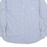 CHAPS Mens Blue & White Check Shirt L Cotton Long Sleeve Button-Down Collar