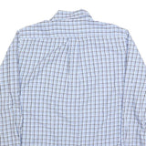 CHAPS Mens Blue & White Check Shirt L Cotton Long Sleeve Button-Down Collar