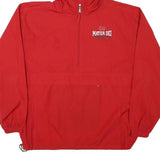 CHAMPION Mens Red Mater Dei Hoodie Jacket L Nylon Plain Zip Hooded Sportswear