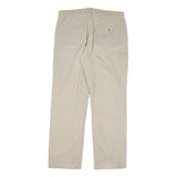 CARHARTT Mens Cotton Blend Beige Relaxed Straight Trousers W36 L34 Workwear