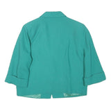 MAYERLINE Womens Green Button Jacket S Polyester Blend Classic Blazer Style