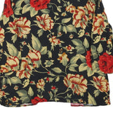 BIAGGINI Womens Black & Red Floral Button Shirt Long Sleeve V-Neck L Elegant