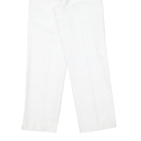 Womens White Cotton Blend Regular Fit Straight Leg Trousers W22 L28 Casual Zip