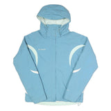 COLUMBIA Womens Blue & White Outdoor Jacket M Nylon Zip Hooded