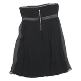 MAJE Womens Black Strapless Silk Dress Mini Evening Cocktail Elegant S