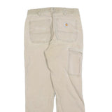 CARHARTT Mens Cotton Blend Beige Relaxed Straight Trousers W32 L32 Workwear