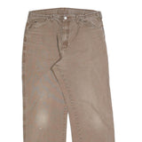 CARHARTT Mens Relaxed W36 L32 Beige Cotton Blend Jeans Zip Workwear Durable