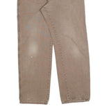 CARHARTT Mens Relaxed W36 L32 Beige Cotton Blend Jeans Zip Workwear Durable