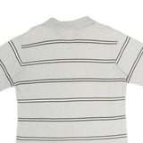 NAUTICA Mens White & Black Striped Short Sleeve Polo Shirt M Cotton Casual