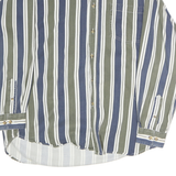 SONOMA Mens Blue & Green Striped Button Down Shirt XL Casual Cotton Classic