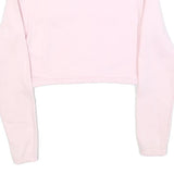 ELLESSE Womens Pink Cotton Blend Crop Sweatshirt UK 4 Crew Neck Long Sleeve