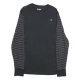 CHAMPION Mens Black Graphic Long Sleeve Crew Neck T-Shirt M