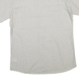 WRANGLER Mens White & Grey Striped Western Shirt L Cotton Blend Short Sleeve