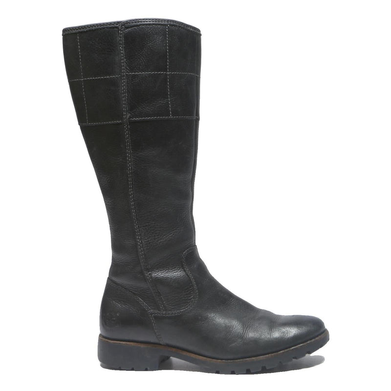 TIMBERLAND Mens Leather Black High Boots UK 8.5 Sturdy Durable Fashion