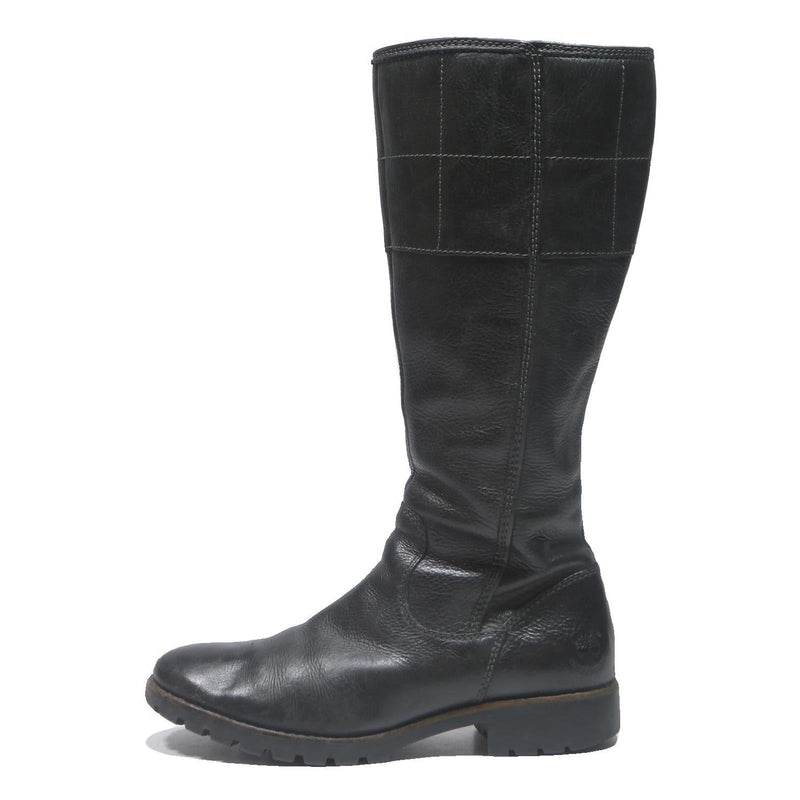 TIMBERLAND Mens Leather Black High Boots UK 8.5 Sturdy Durable Fashion