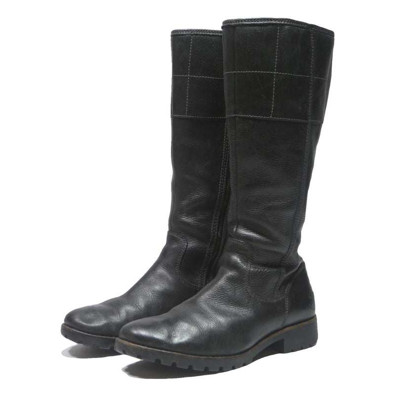 TIMBERLAND Mens Leather Black High Boots UK 8.5 Sturdy Durable Fashion