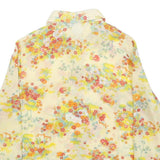 IMPERIA Womens Yellow Floral Print Shirt Long Sleeve Point Collar M Blouse