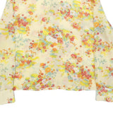 IMPERIA Womens Yellow Floral Print Shirt Long Sleeve Point Collar M Blouse