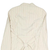 BOSS Womens Cream & Beige Stripe Blazer Jacket UK 8 Polyester Blend Button