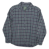 WOOLRICH Womens Blue Green Check Shirt L Long Sleeve Cotton Blend Button Closure