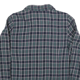 WOOLRICH Womens Blue Green Check Shirt L Long Sleeve Cotton Blend Button Closure