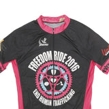 JLVELO Mens Black & Pink Freedom Ride 2016 Graphic M Short Sleeve Round Neck