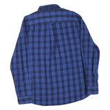 CHAPS Mens Blue Check Shirt L Button Down Collar Classic Fit Long Sleeve