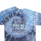 GILDAN Mens Blue Tie Dye Graphic T-Shirt L Crew Neck Short Sleeve Cotton