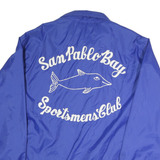 PLA-JAK Mens Blue Sportsmans Club Jacket L Nylon Button Front Plain