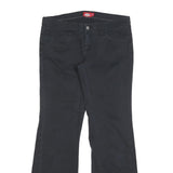 DICKIES Womens Cotton Blend Black Regular Fit Flared Trousers W30 L30