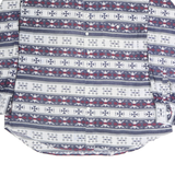 Mens Blue White Red Patterned Cotton Shirt L Long Sleeve Button Closure Casual
